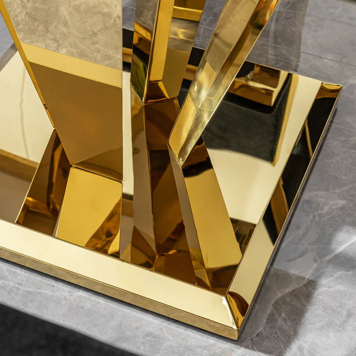 Bellvara Marble & Gold 7-Piece Dining Set