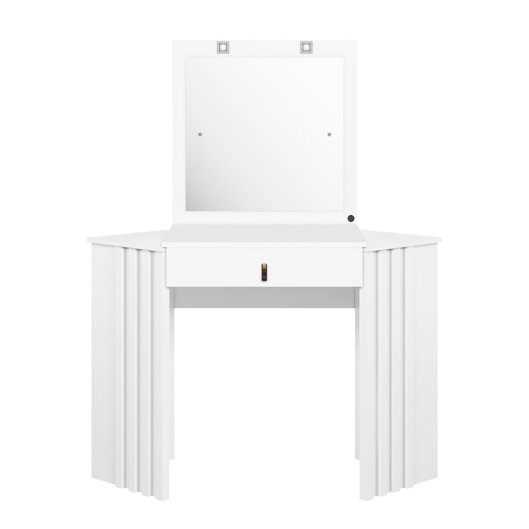 Glitter Corner Dressing Table with LED Lights