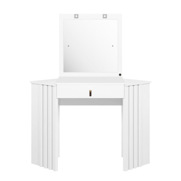 Glitter Corner Dressing Table with LED Lights