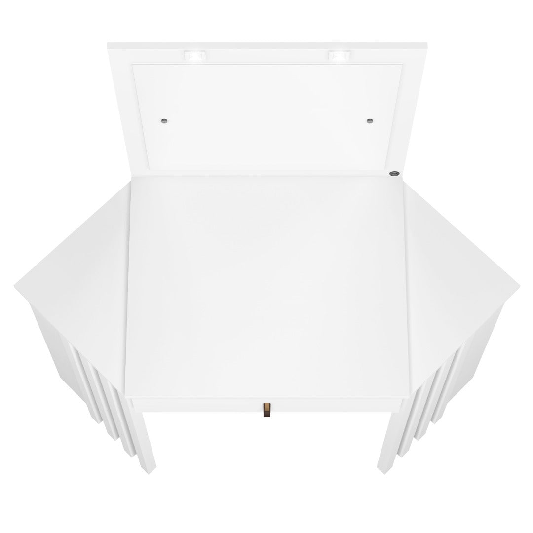 Glitter Corner Dressing Table with LED Lights