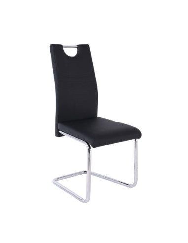 Matlock Faux Leather Dining Chair – Black