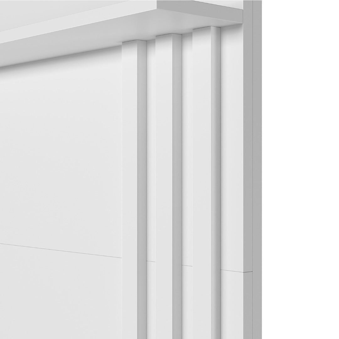 Doble Panel Desk with Slatted Finish