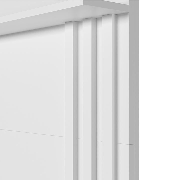 Doble Panel Desk with Slatted Finish