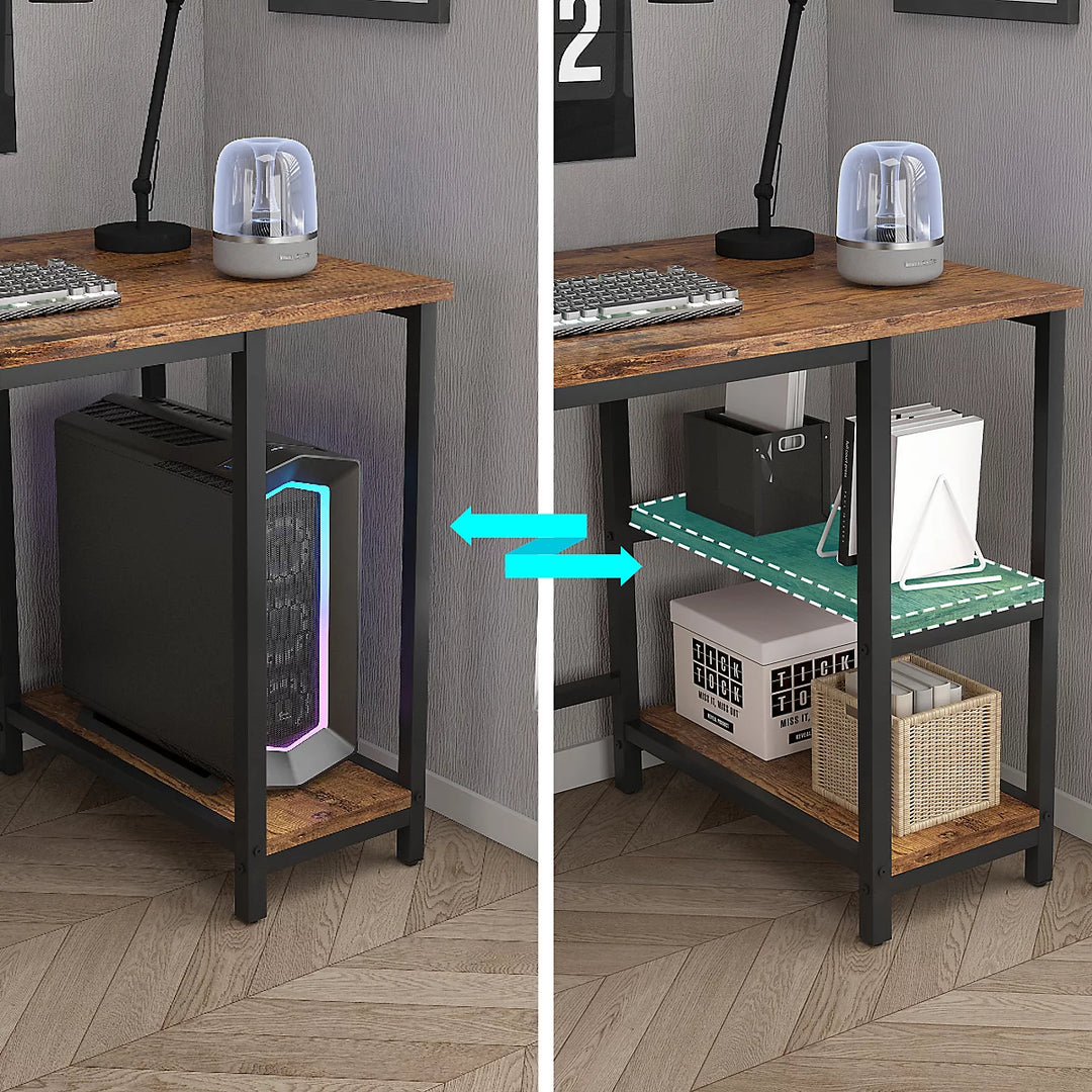 Orena Computer Desk with 2 Adjustable Shelves