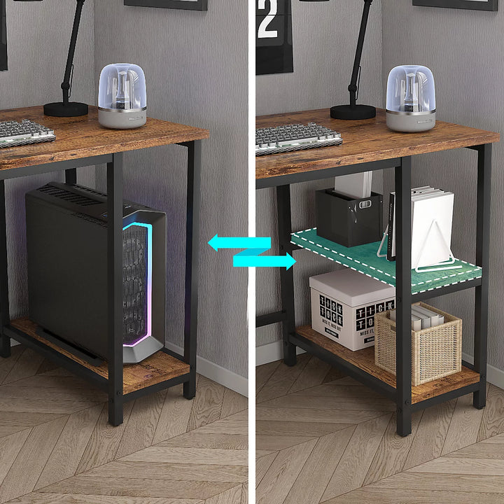 Orena Computer Desk with 2 Adjustable Shelves