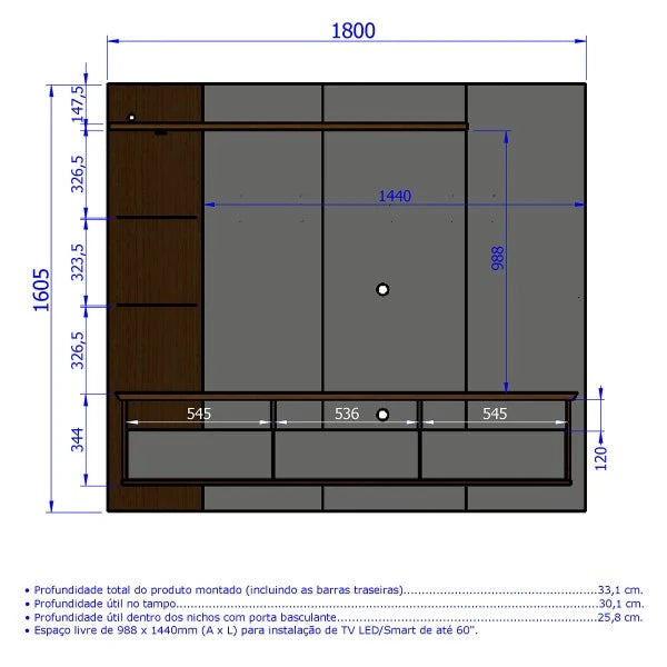 Painel Trend Wall Plasma Stand