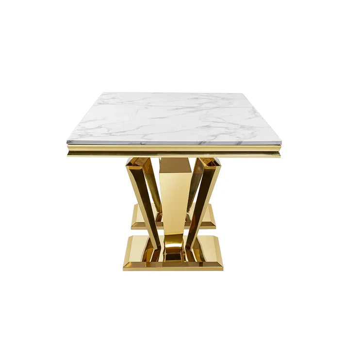 Bellvara Marble & Gold Dining Table