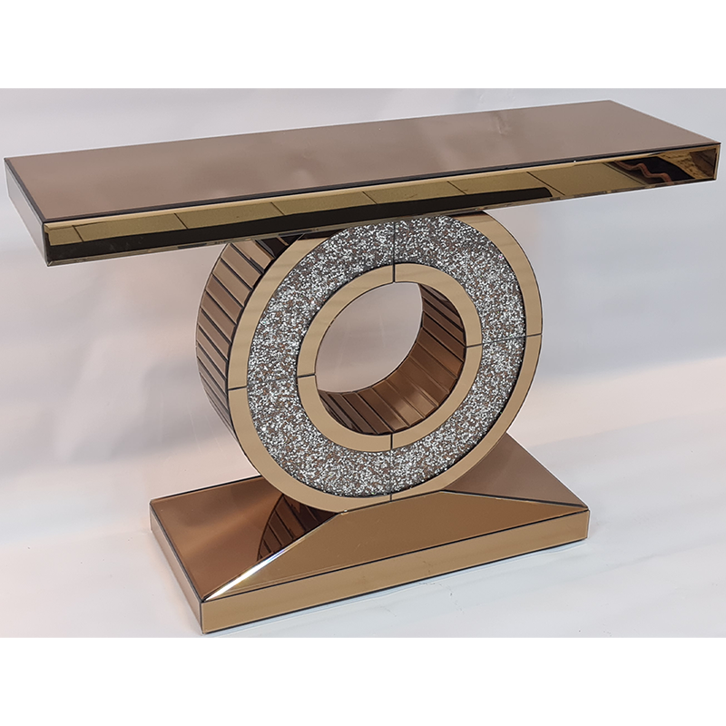 Rose gold mirror table deals