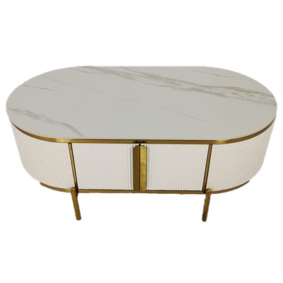 Sinead White Coffee Table With Gold Accents