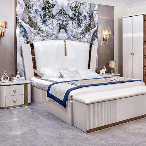 Gianna Contemporary Glam Sleigh Bed-King