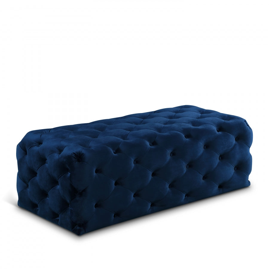 Clark Rec Velvet Upholstered Ottoman Bench