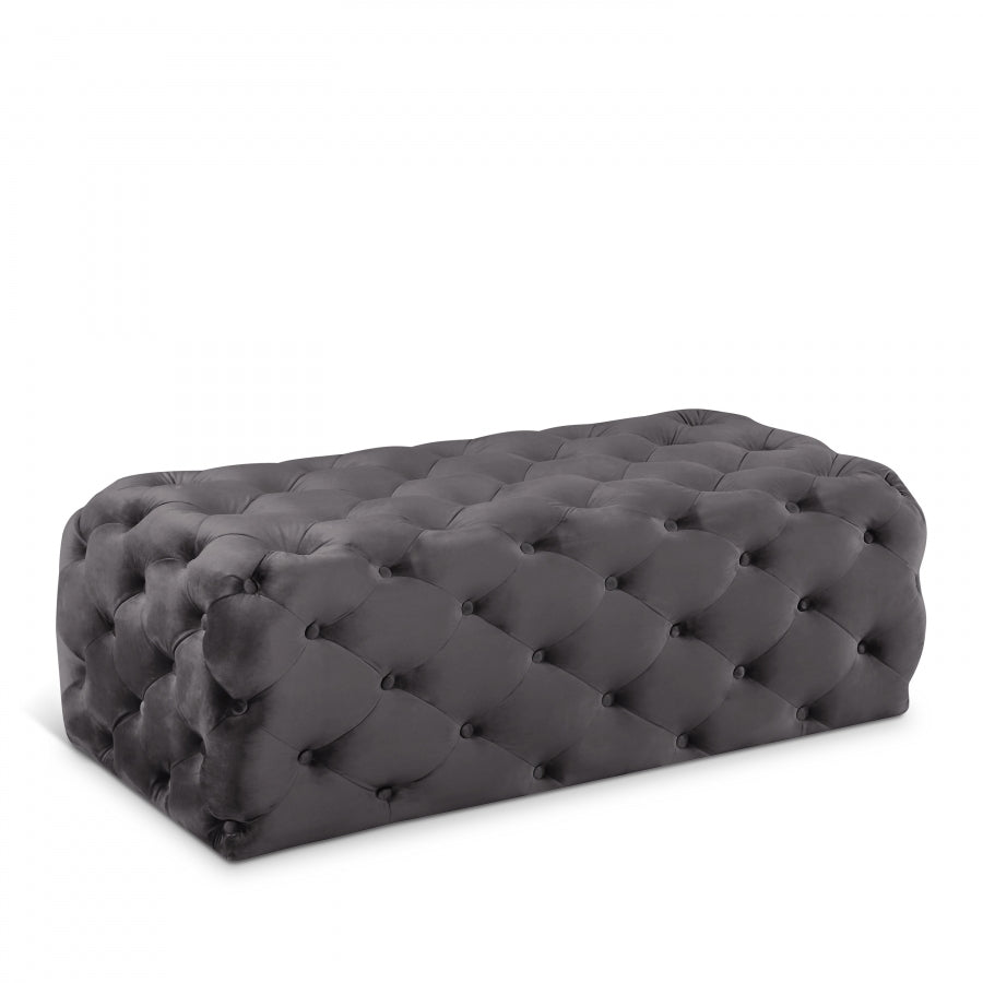 Clark Rec Velvet Upholstered Ottoman Bench