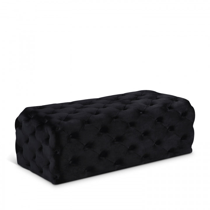 Clark Rec Velvet Upholstered Ottoman Bench