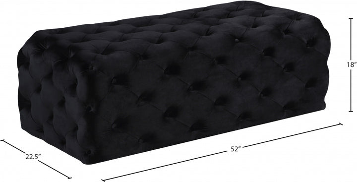 Clark Rec Velvet Upholstered Ottoman Bench