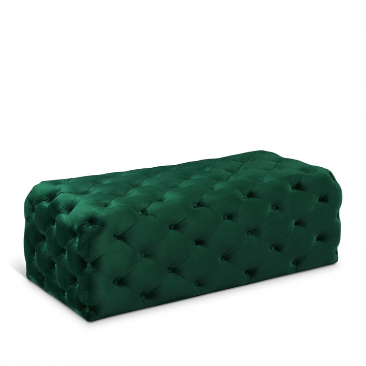 Clark Rec Velvet Upholstered Ottoman Bench