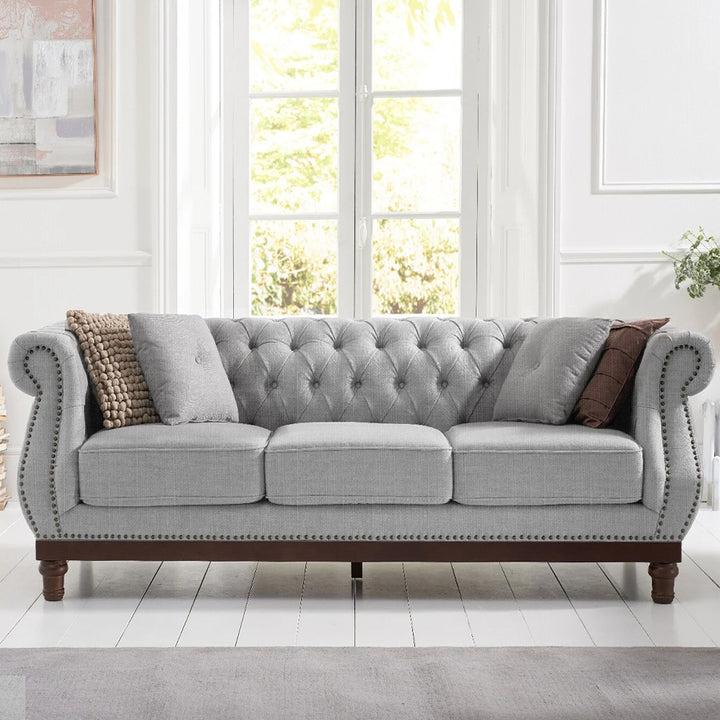 Huda Linen 3 Seater Sofa