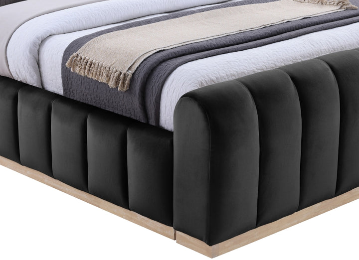 Denia Velvet Upholstered Sleigh Bed
