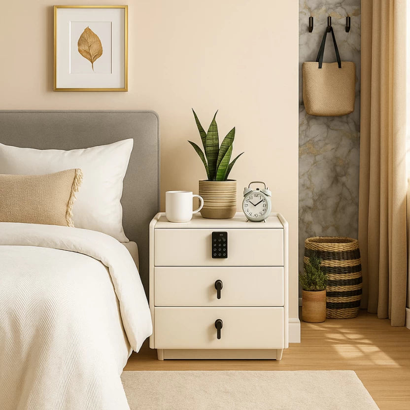 Ophelia Elegant 3-Drawer Pedestal with Keypad