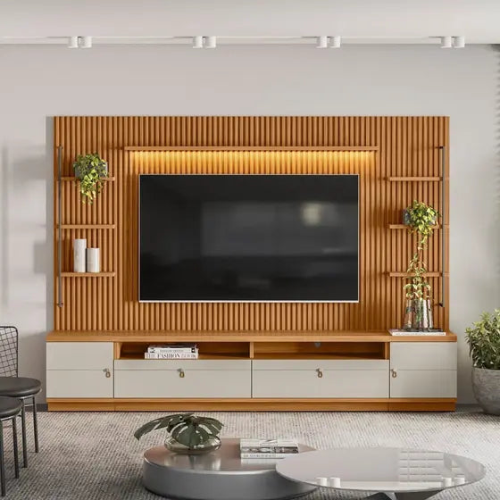 Ouro Preto Natural/Off White 2.6M TV Panel
