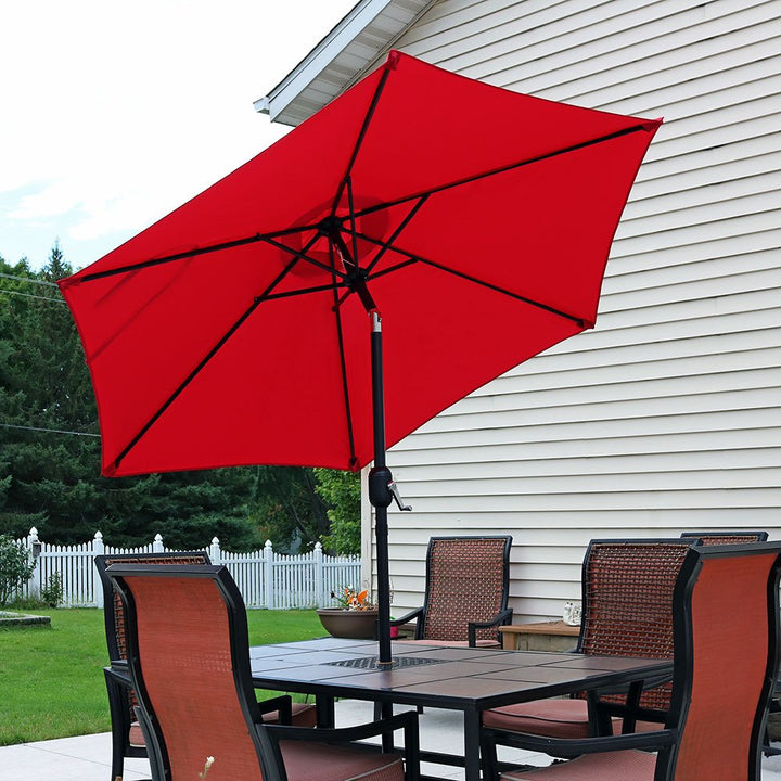Nola Solar LED Patio Umbrella – Red