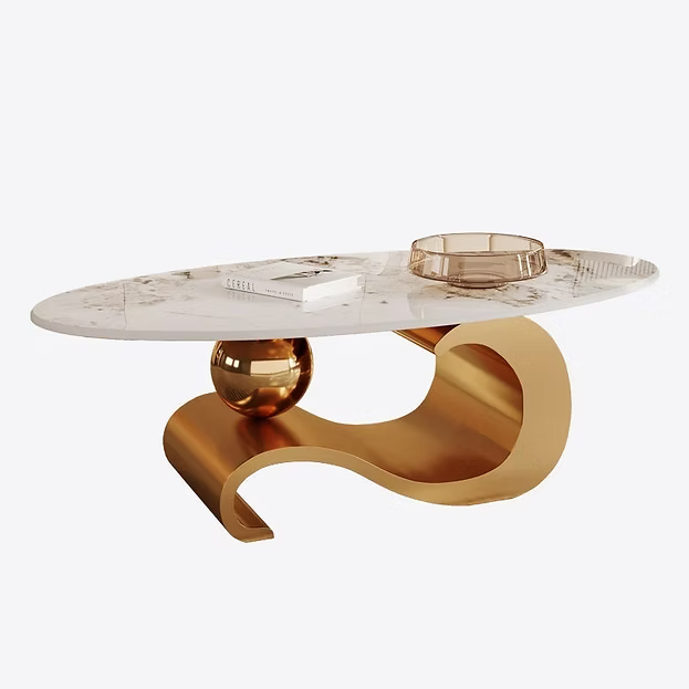 Raven Marble Top Modern Coffee Table & Side Table Set