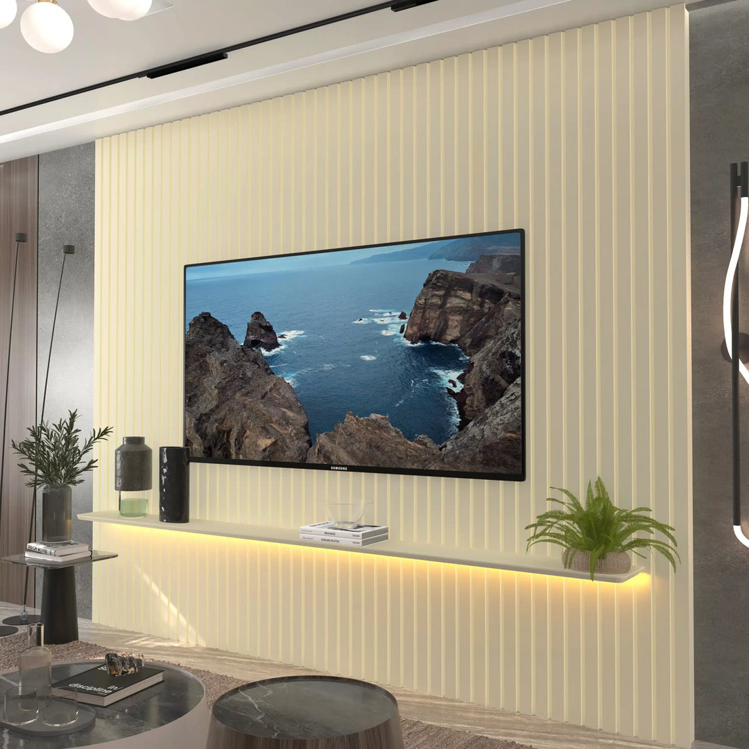 Nobre Premium Slatted Wall Panel Plasma Stand
