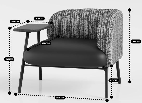 Sabrina Occasional Chair with Integrated Side Table