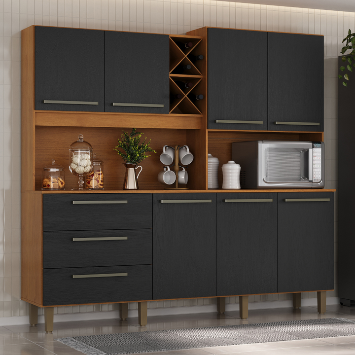 Ajax Kitchen Cabinet with 7 doors and 3 drawers