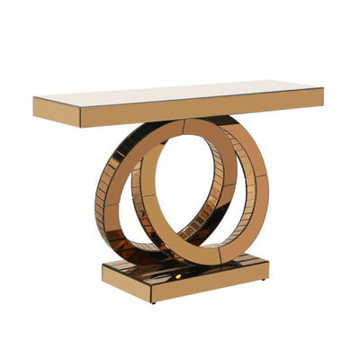 Yoko Rose Gold Mirrored Console Table Only