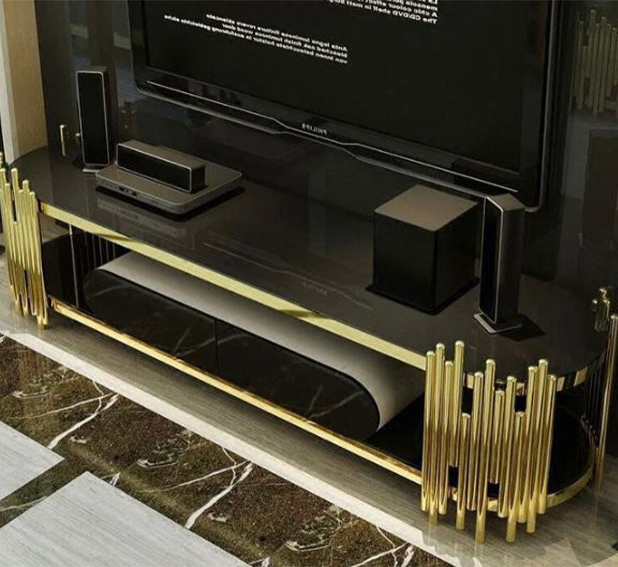 Caleb Golden Plasma Stand