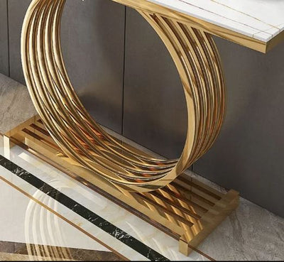 Dynasty Gold Marble Console Table
