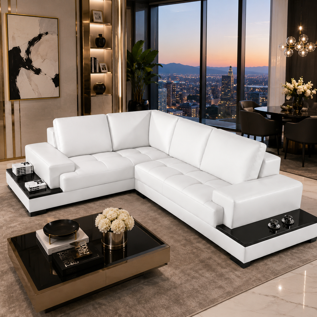 Chanel L Shape Corner Sofa – Bonded Leather