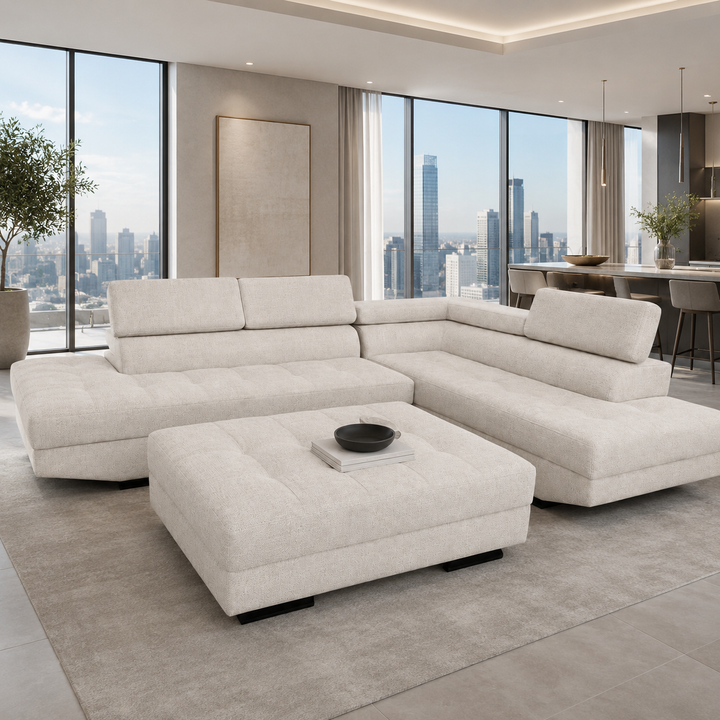 Hamilton Corner L-Shaped Sofa- Woven Fabric
