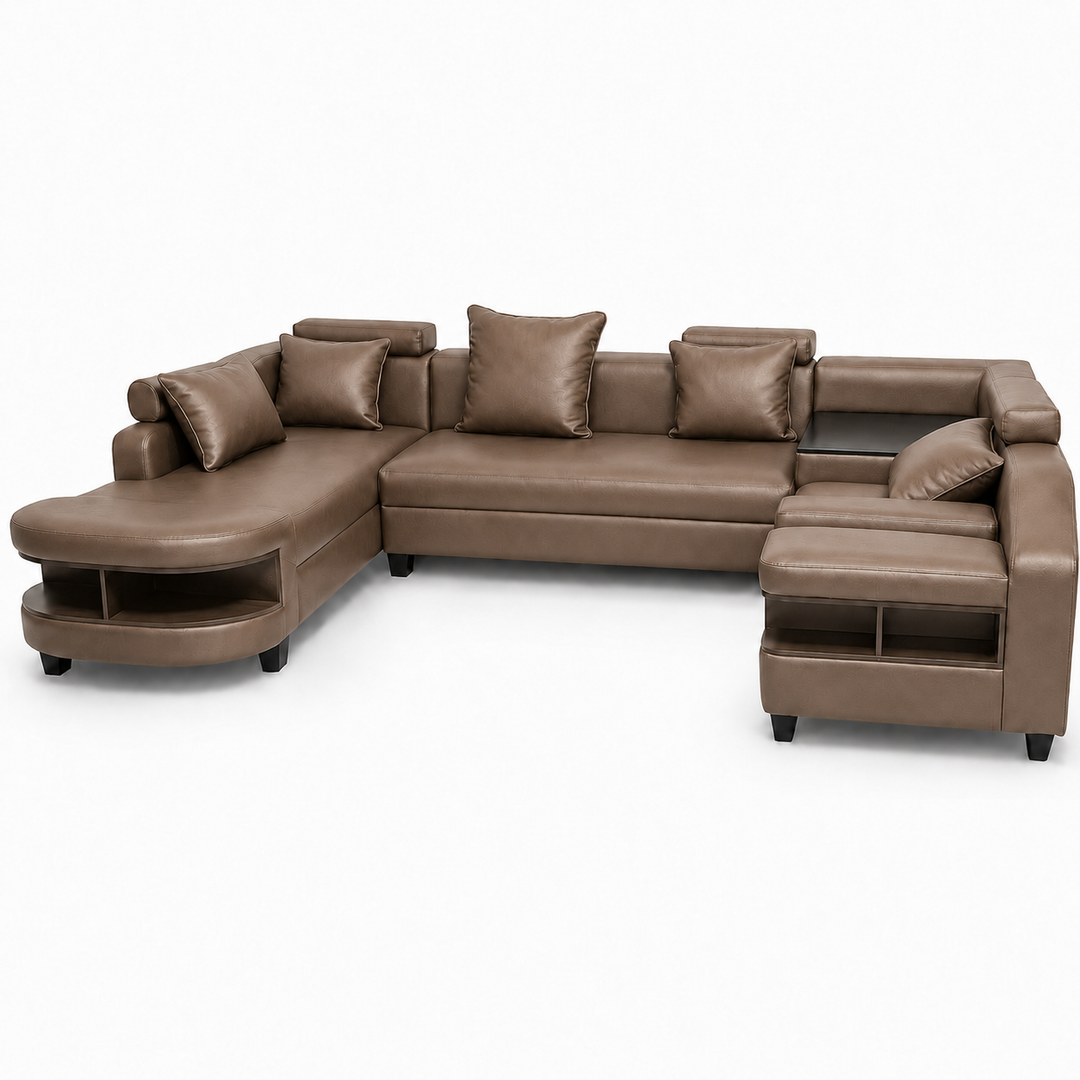 Clarence U Shape Sectional Corner Sofa-Bonded Leather