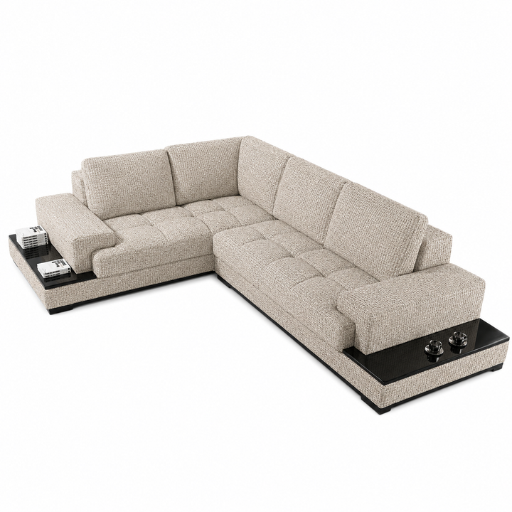 Chanel L Shape Corner Sofa- Woven Fabric