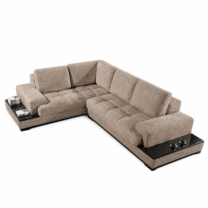 Chanel L Shape Corner Sofa-Chenille Fabric