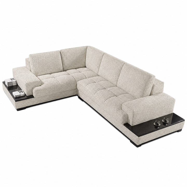 Chanel L Shape Corner Sofa-Chenille Fabric