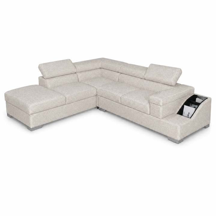 Phoebe L Shape Corner Sofa-Woven Fabric