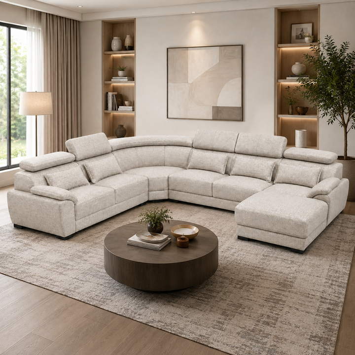 Claude U Shaped Corner Sectional Sofa-Woven Fabric