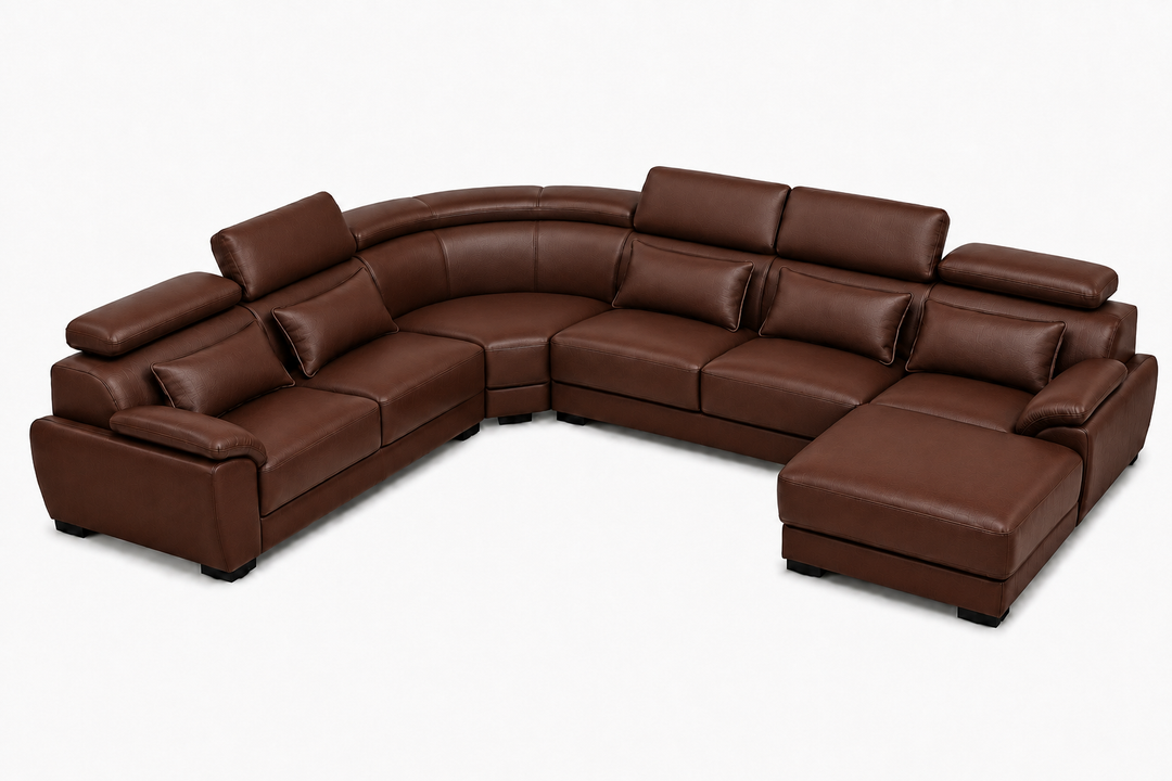 Claude U Shaped Corner Sectional Sofa-Bonded Leather