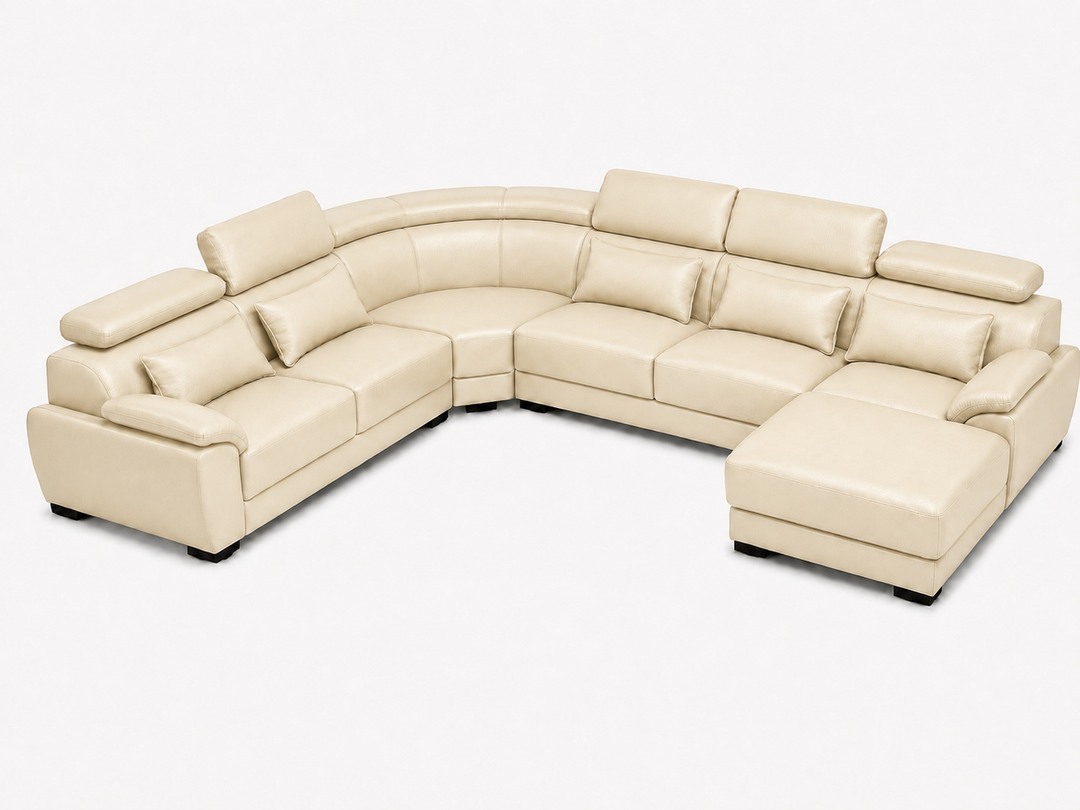 Claude U Shaped Corner Sectional Sofa-Bonded Leather