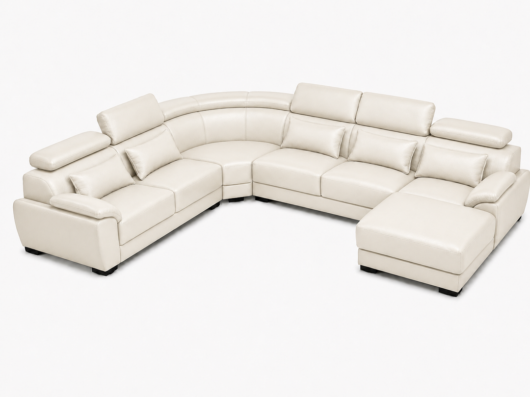 Claude U Shaped Corner Sectional Sofa-Bonded Leather