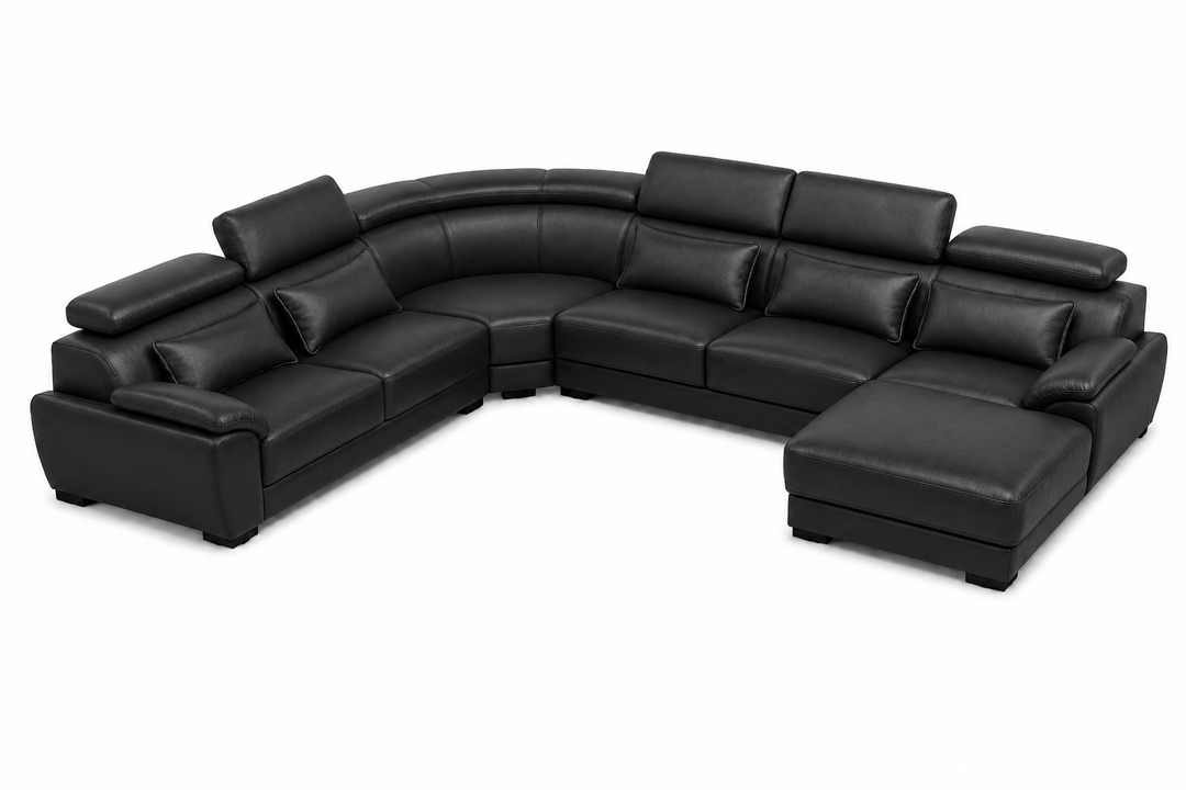 Claude U Shaped Corner Sectional Sofa-Bonded Leather
