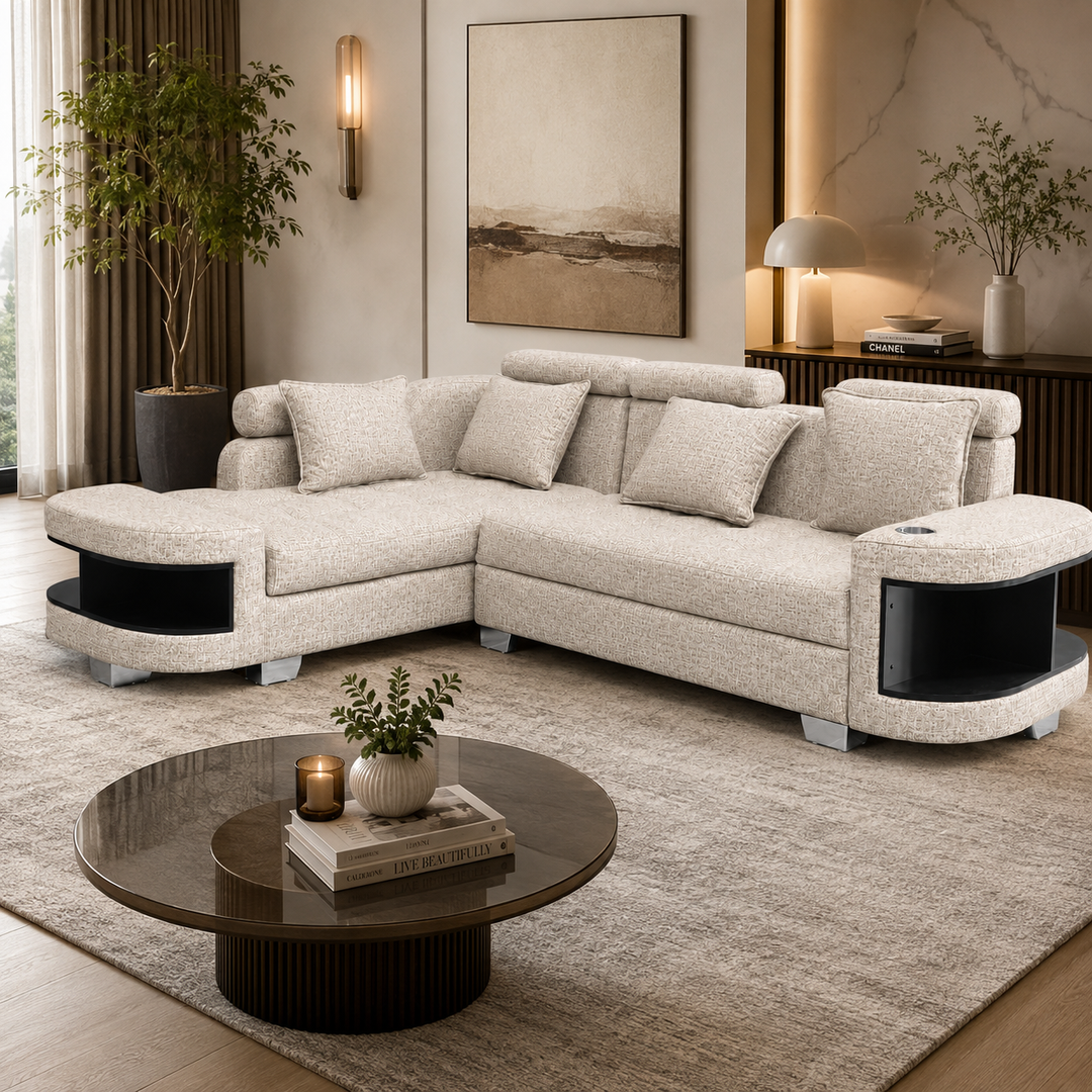 Maggie L Shape Corner Sofa-Woven Fabric