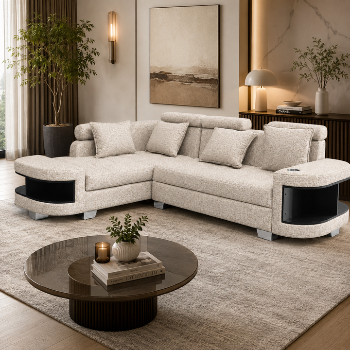 Maggie L Shape Corner Sofa-Woven Fabric