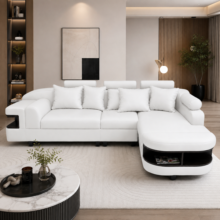 Chloe L Shape Corner Sofa – Bonded Leather