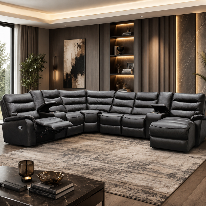 Georgina U-Shape Recliner Corner Sofa with Chaise