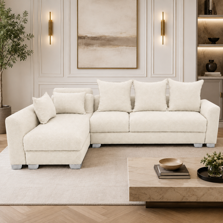 Remy L Shape Corner Sofa-Woven Fabric