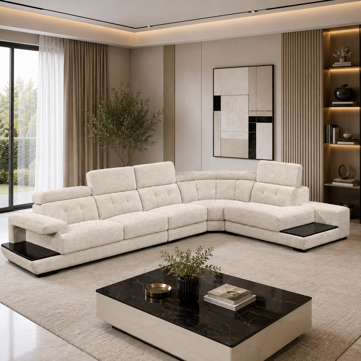 Maeve L Shape Corner Sofa – Chenille Fabric