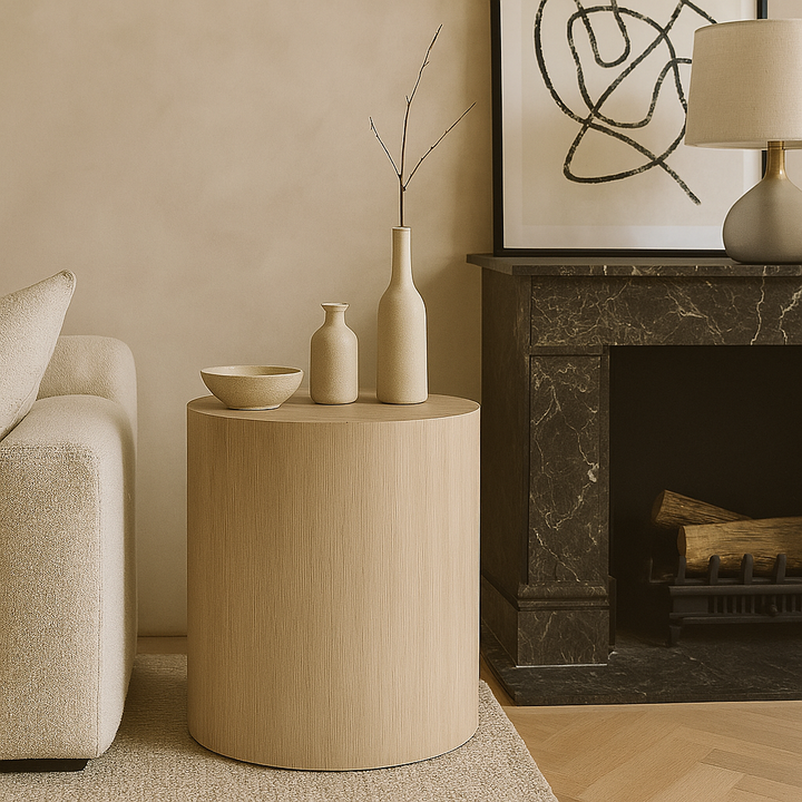 Tova Natural Pedestal Side Table